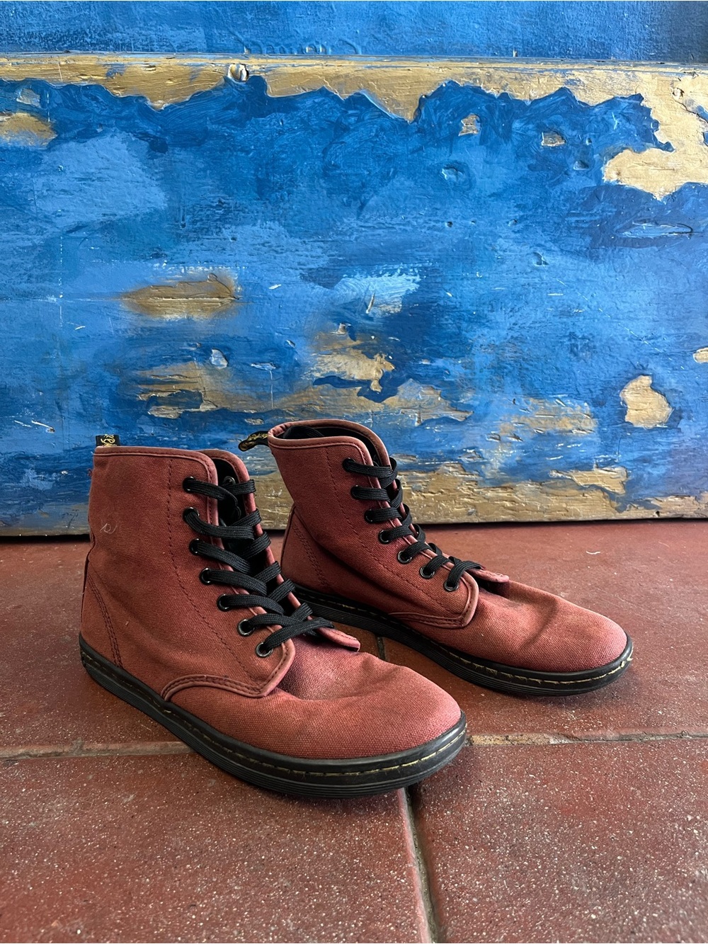 Dr. Martens Rust Canvas Lace-Up Ankle Boots